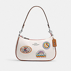 Teri Shoulder Bag With Patches - CJ604 - Silver/Chalk Multi