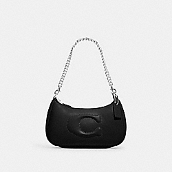 Teri Shoulder Bag With Signature Quilting - CJ608 - Silver/Black