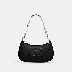 Teri Shoulder Bag With Signature Quilting - CJ608 - Silver/Black