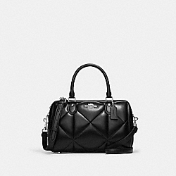 Rowan Satchel With Puffy Diamond Quilting - CJ610 - Silver/Black