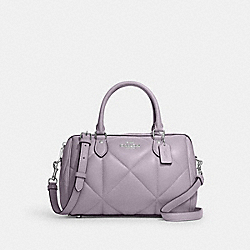 Rowan Satchel With Puffy Diamond Quilting - CJ610 - Silver/Mist