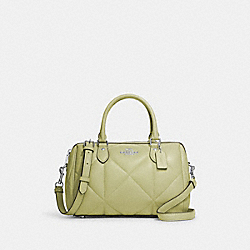 COACH CJ610 Rowan Satchel With Puffy Diamond Quilting SILVER/PALE LIME