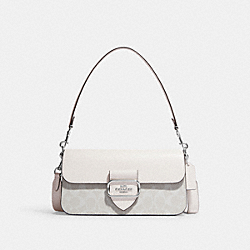 COACH CJ617 Morgan Shoulder Bag In Signature Canvas SILVER/CHALK/GLACIER WHITE