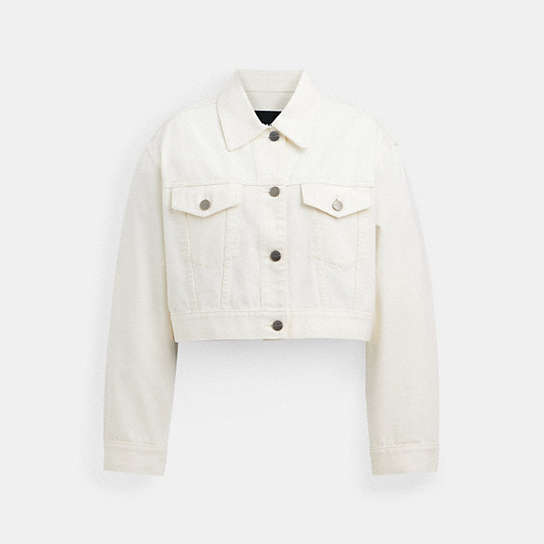 CJ621 - Cropped Denim Jacket White