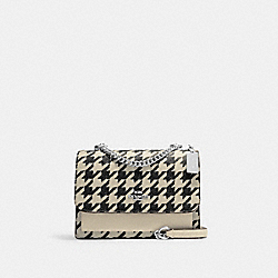 Klare Crossbody With Houndstooth Print - CJ625 - Silver/Cream/Black