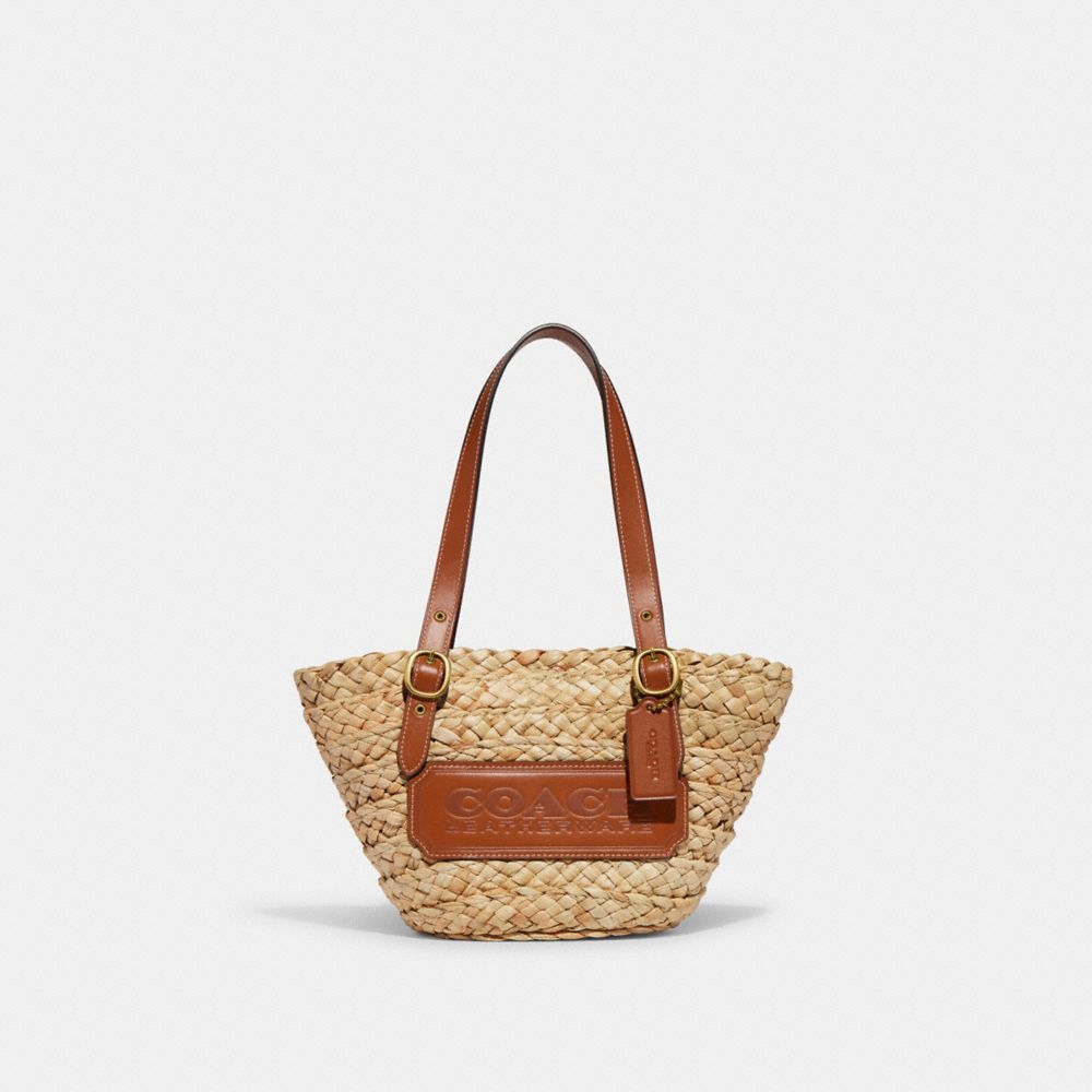 CJ638 - Structured Tote 16 Brass/Natural/Burnished Amber