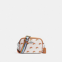 Mini Jamie Camera Bag With Rainbow Print - CJ647 - Silver/Chalk Multi