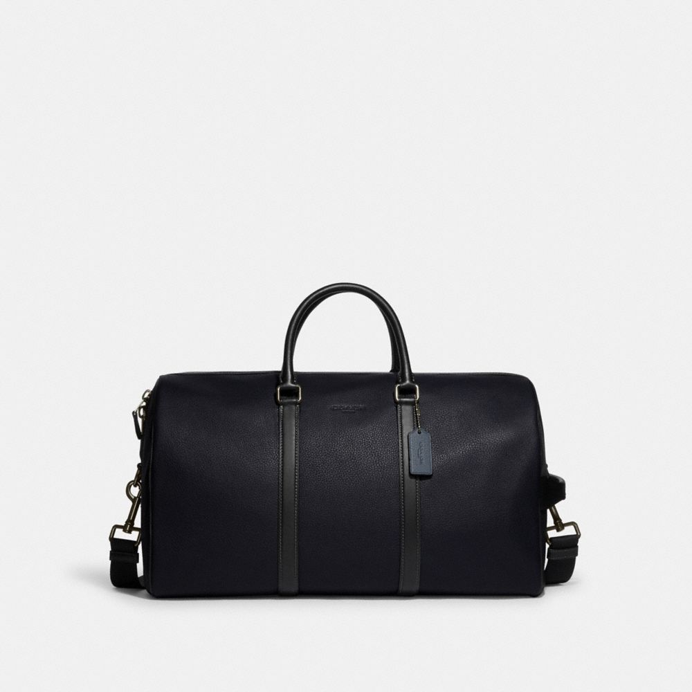 COACH CJ669 Venturer Bag In Colorblock Black Antique Nickel/Midnight Navy/Denim