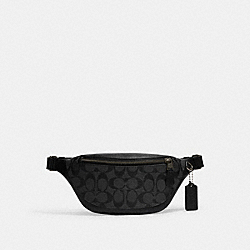 COACH CJ707 Warren Mini Belt Bag In Signature Canvas GUNMETAL/CHARCOAL