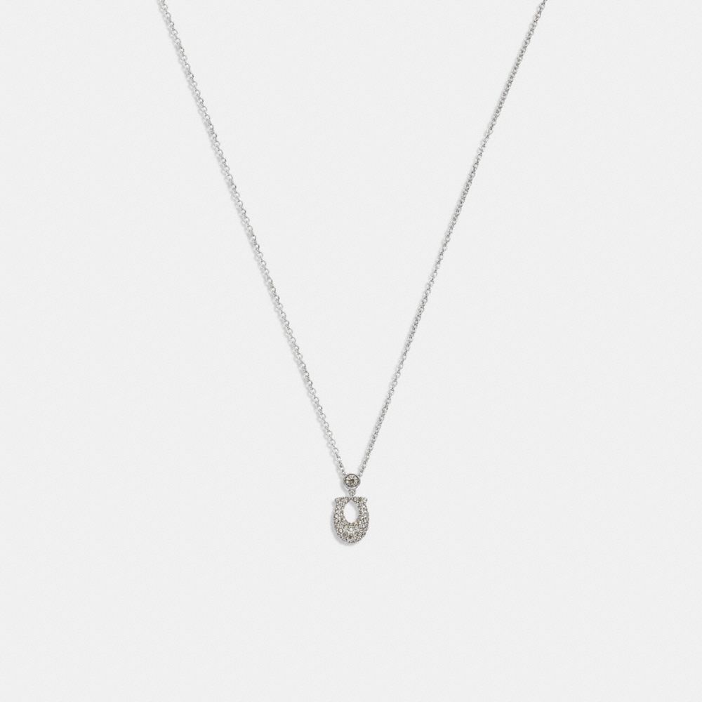 CJ716 - Signature Pavé Necklace Silver & Clear