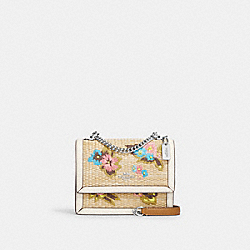 COACH CJ723 Mini Klare Crossbody With Floral Embroidery SILVER/NATURAL MULTI