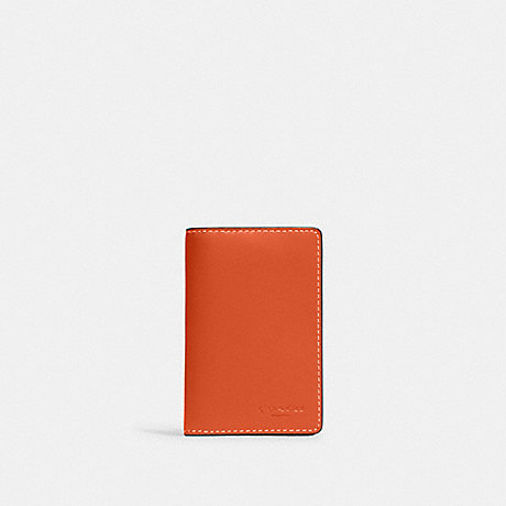 COACH CJ728 Id Wallet Gunmetal/Bright-Orange