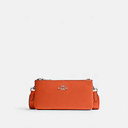 Double Zip Crossbody - CJ789 - Silver/Bright Orange