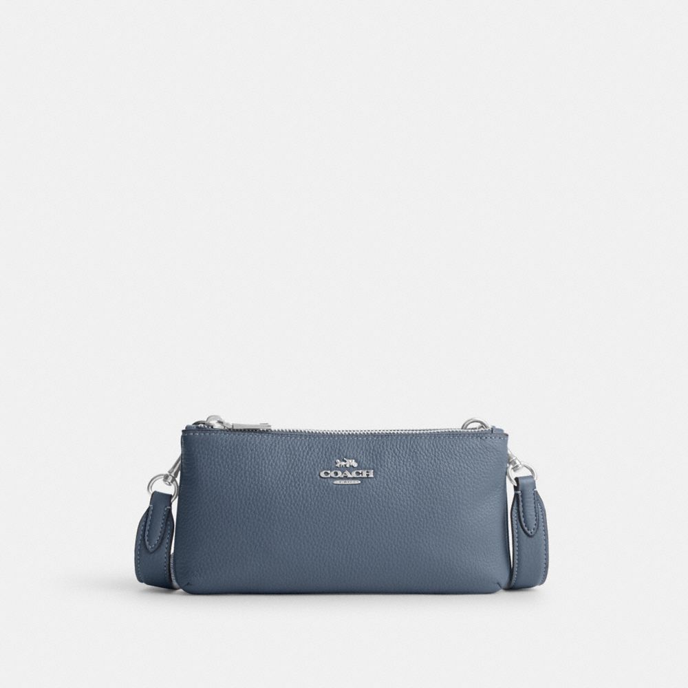 Double Zip Crossbody - CJ789 - Silver/Light Mist