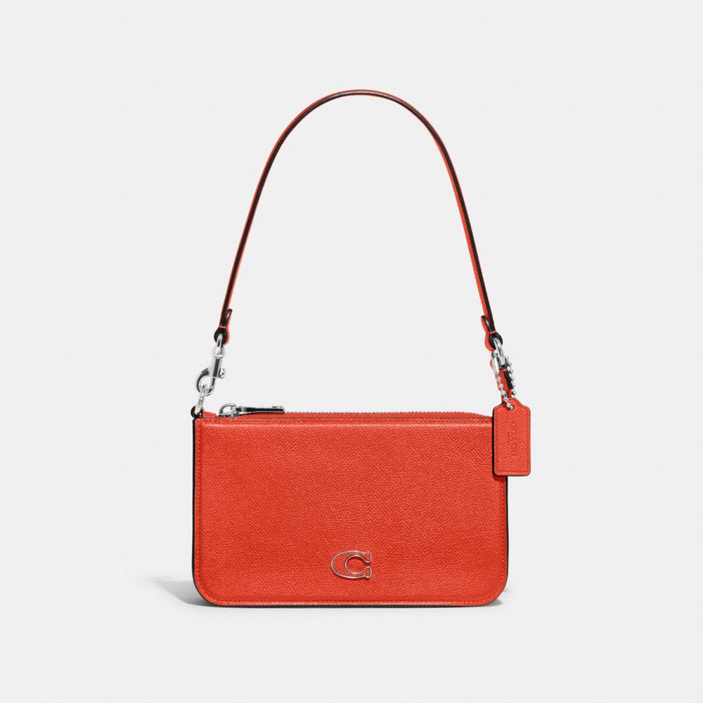 COACH CJ797 Pouch Bag With Signature Canvas SUN ORANGE