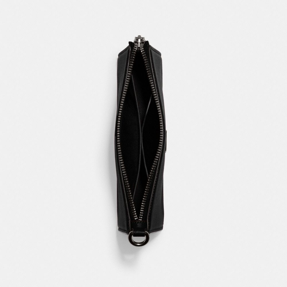 POUCH BAG WITH SIGNATURE CANVAS INTERIOR