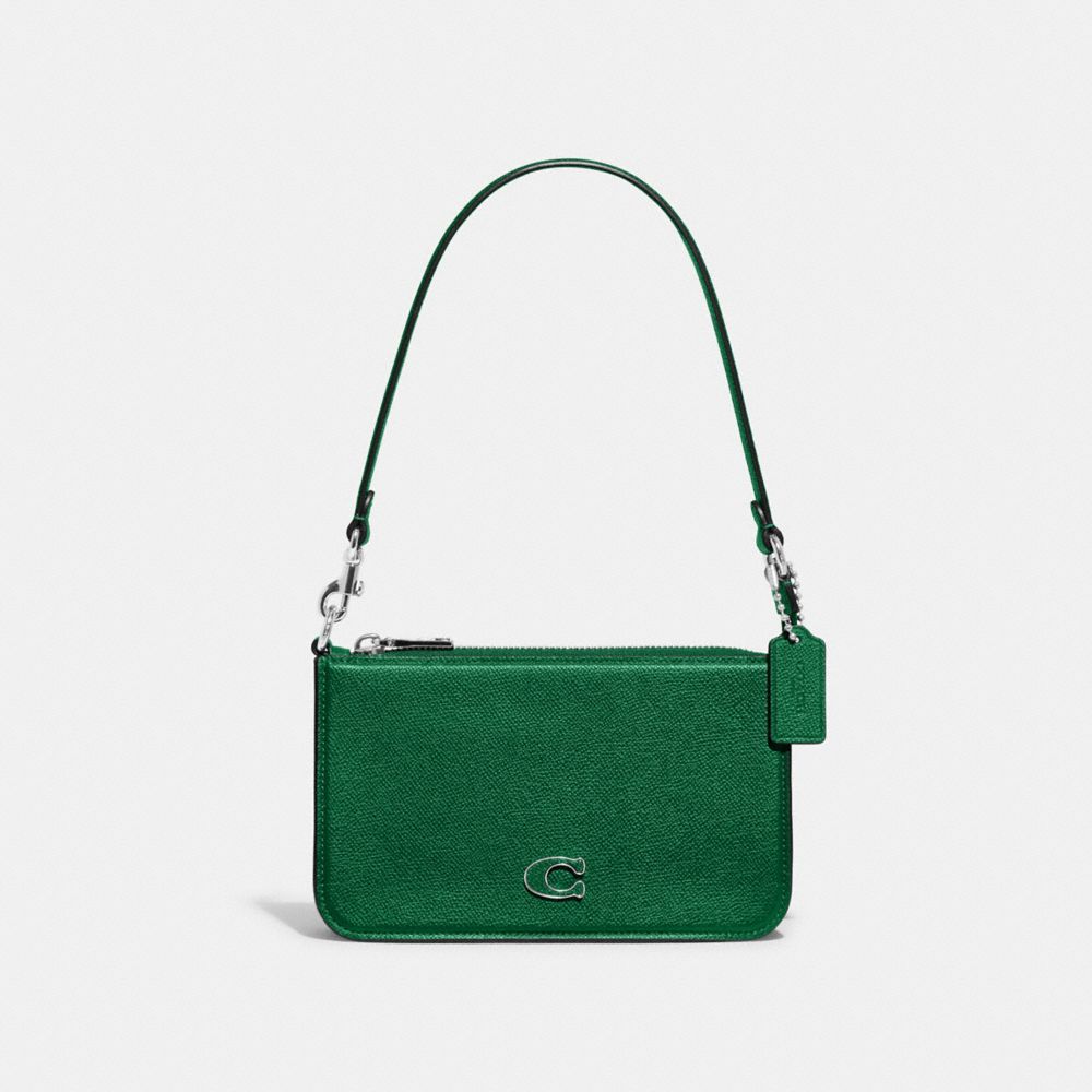 COACH CJ797 Pouch Bag With Signature Canvas GREEN