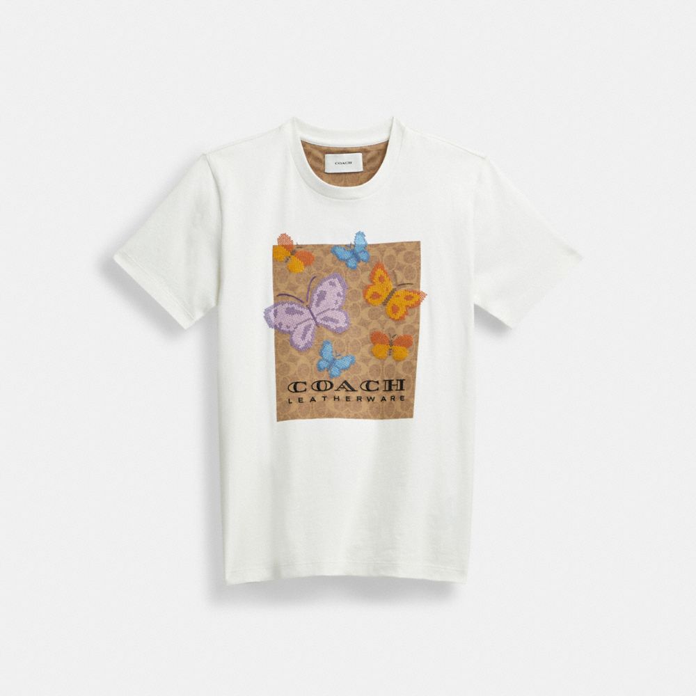 SIGNATURE SQUARE CROSS STITCH MOTIF T-SHIRT