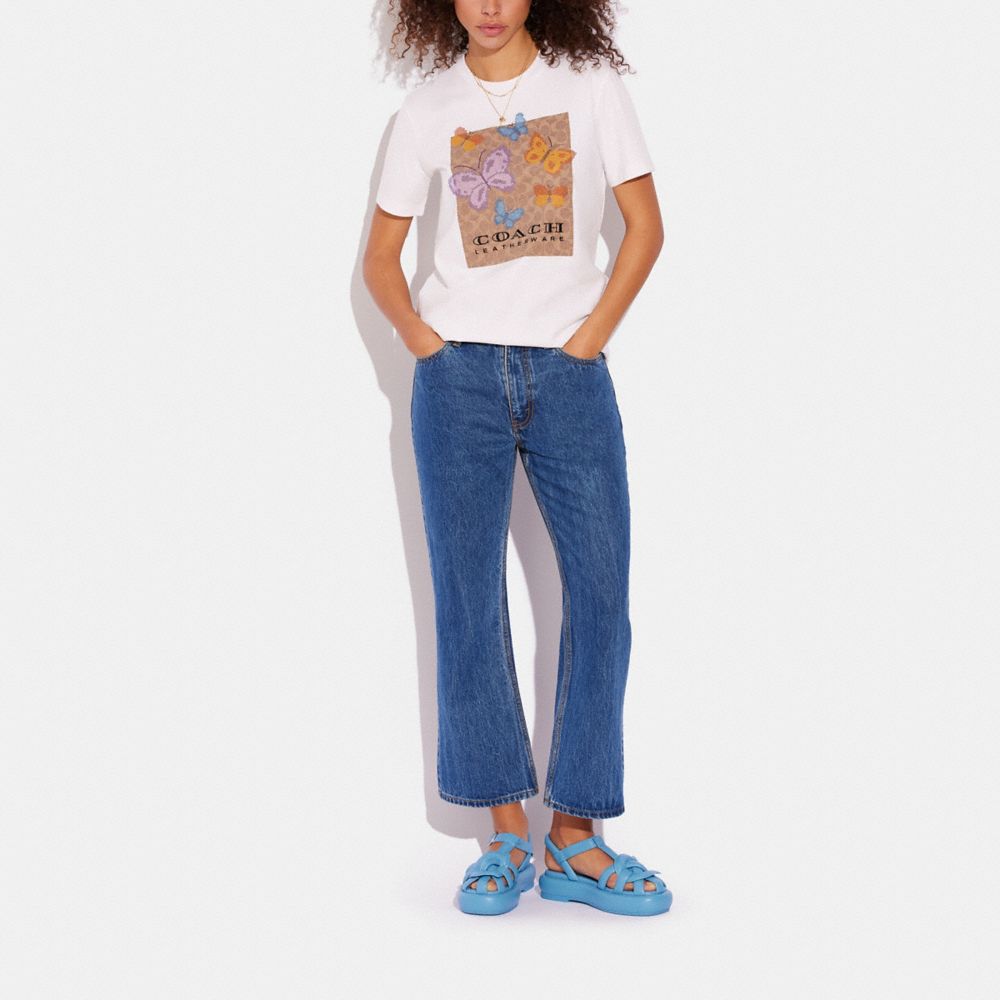 SIGNATURE SQUARE CROSS STITCH MOTIF T-SHIRT