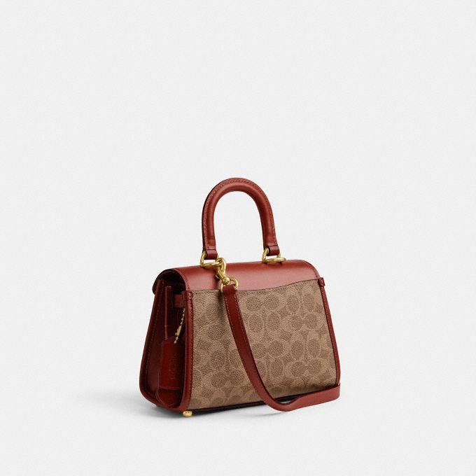 Tilly top handle online satchel with signature canvas