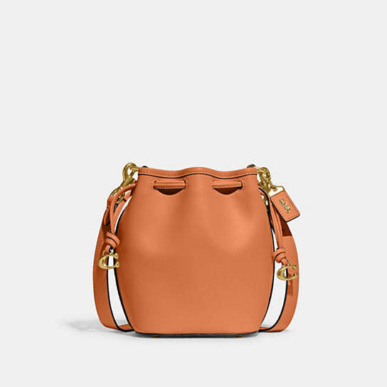 COACH CJ835 Camila Bucket Bag Brass/Faded Orange