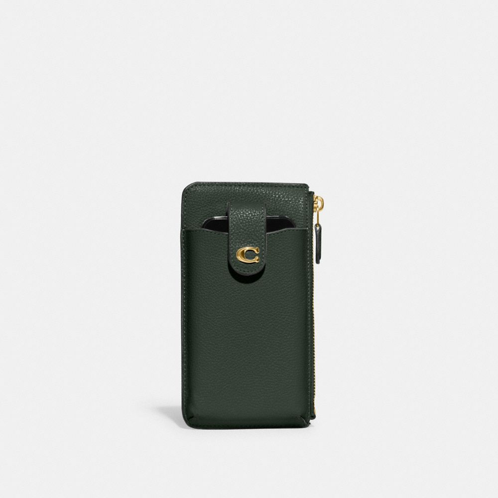 COACH CJ866 Essential Phone Wallet Brass/Amazon Green