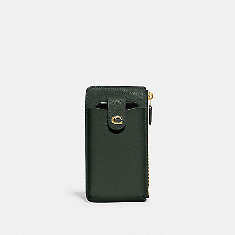 COACH CJ866 Essential Phone Wallet Brass/Amazon-Green