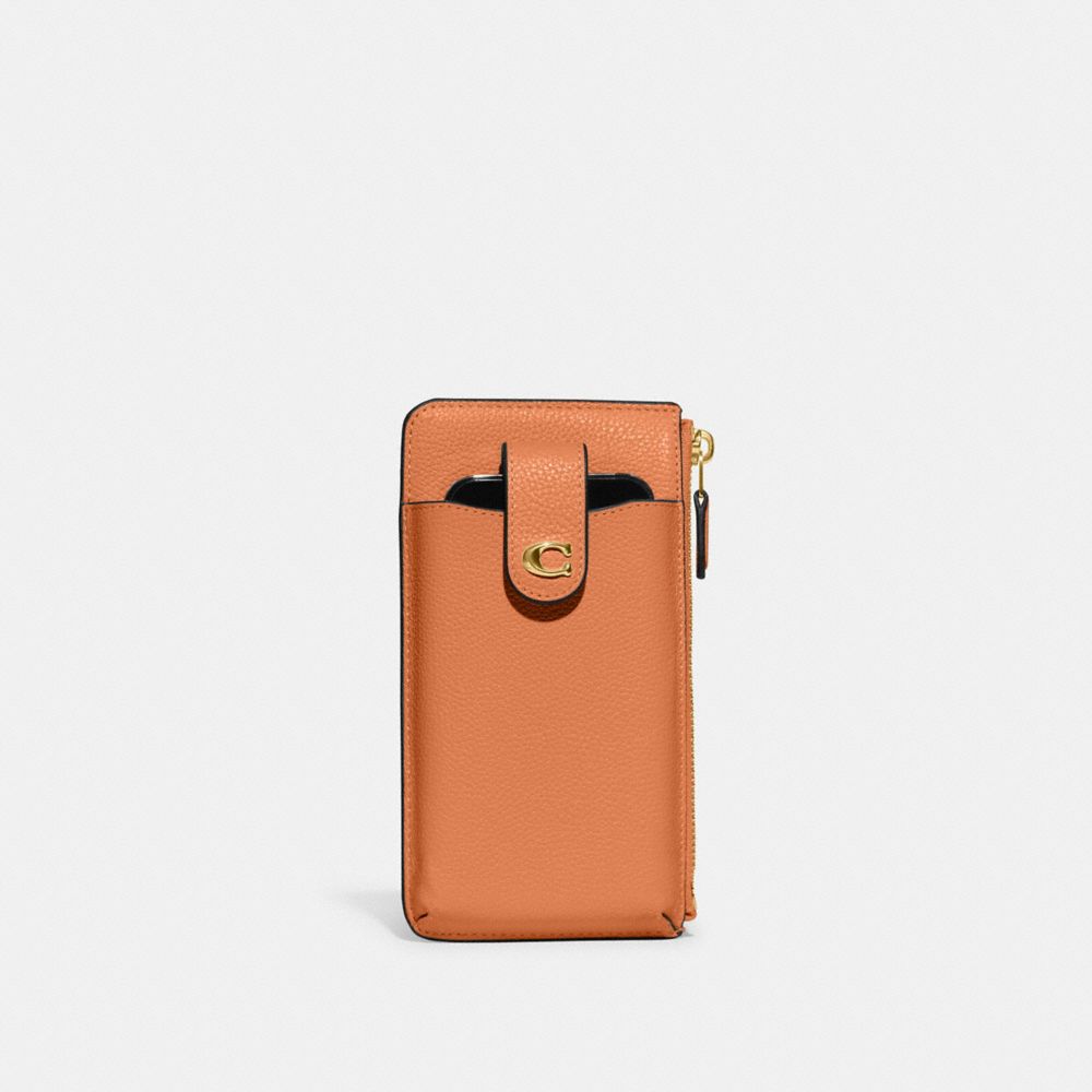 COACH CJ866 Essential Phone Wallet Brass/Faded Orange