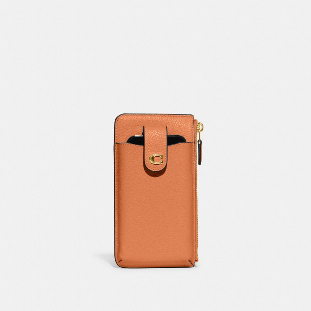 COACH CJ866 Phone Wallet Brass/Faded Orange