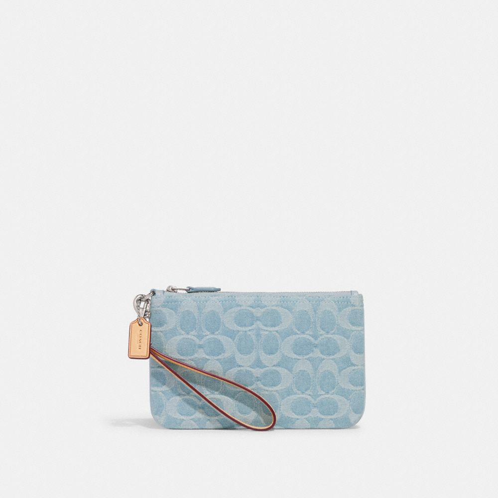 Blue store coach wristlet