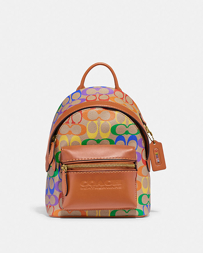 CHARTER BACKPACK 18 IN RAINBOW SIGNATURE CANVAS
