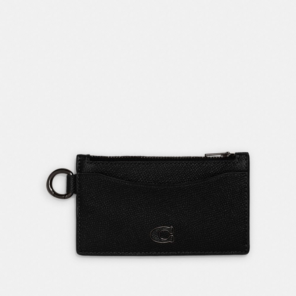 COACH CJ879 Zip Card Case Black