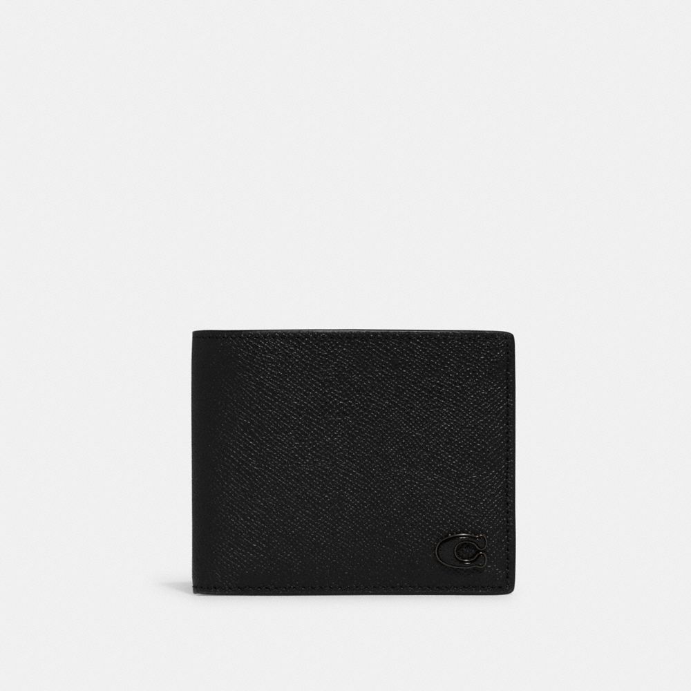 CJ880 - 3 In 1 Wallet With Signature Canvas Interior Black