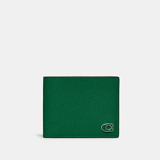 CJ880 - 3 In 1 Wallet With Signature Canvas Interior Green