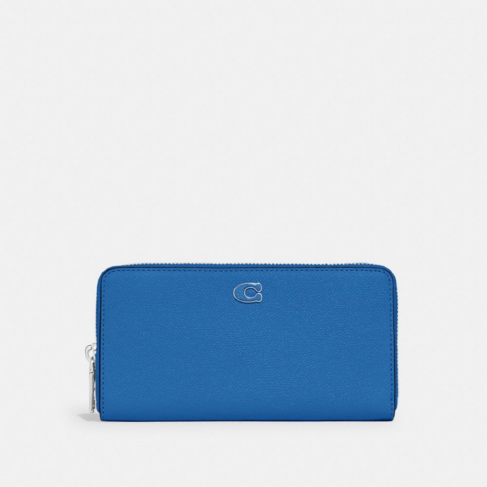 COACH CJ884 Accordion Wallet With Signature Canvas Interior BLUEBERRY