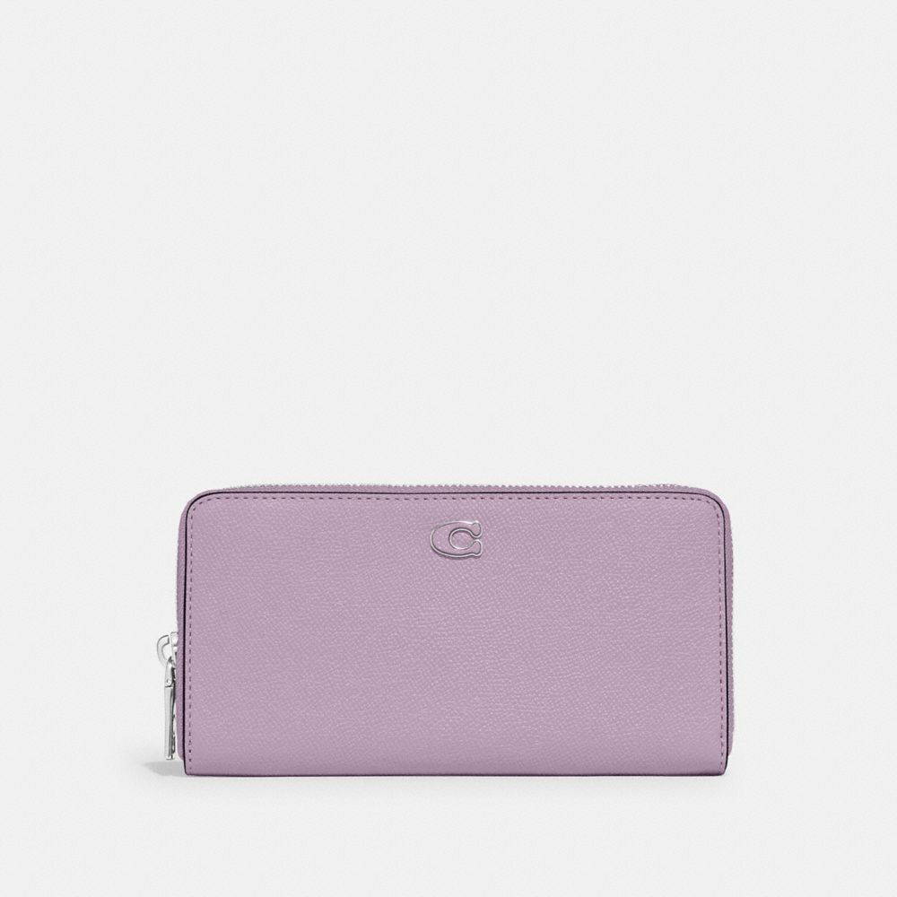 COACH CJ884 Accordion Wallet With Signature Canvas Interior SOFT PURPLE