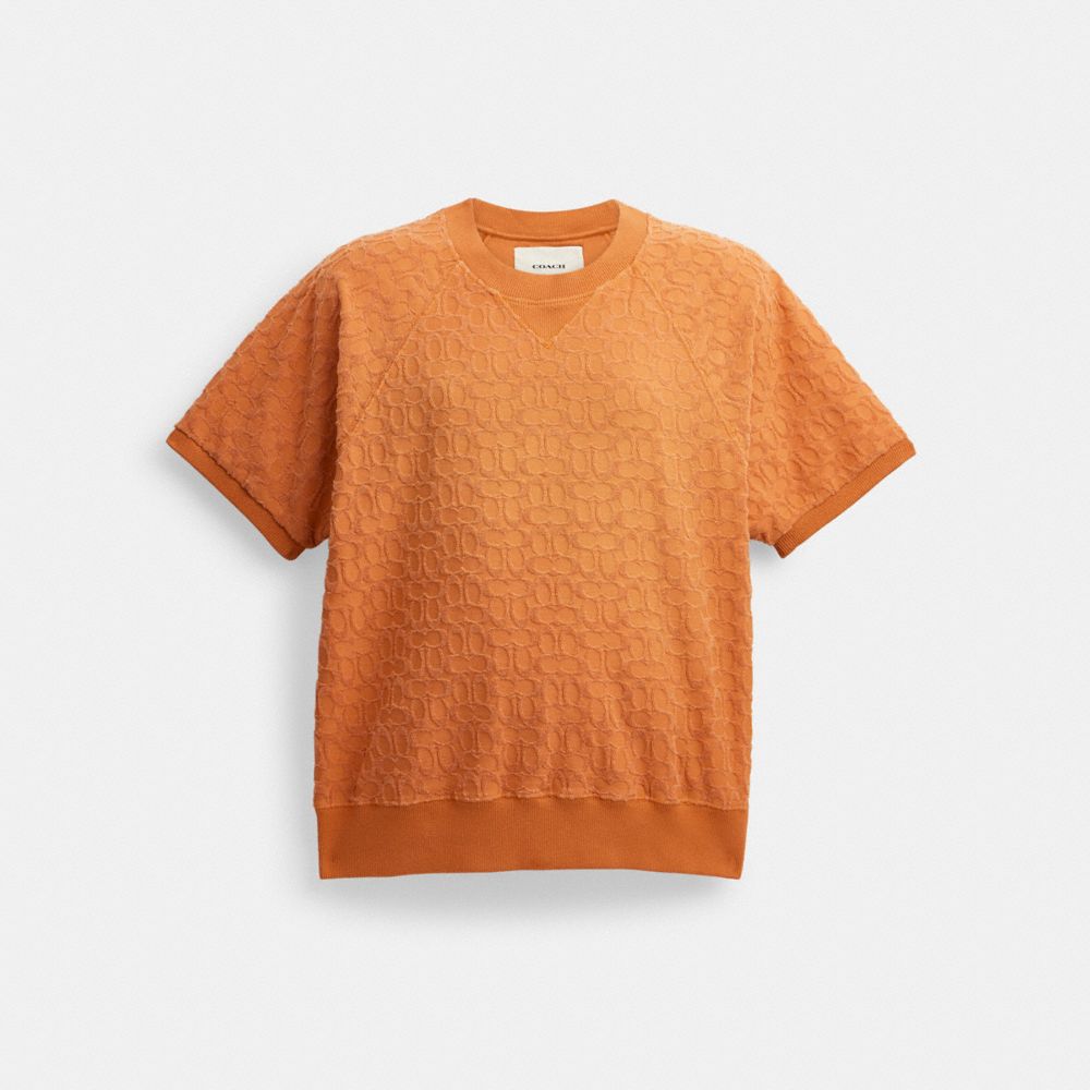 COACH CJ888 Sun Faded Signature Sweatshirt Sun Orange