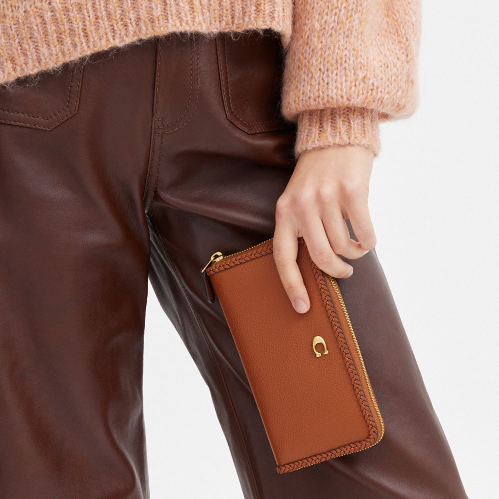 延展式拉鍊編織皮夾