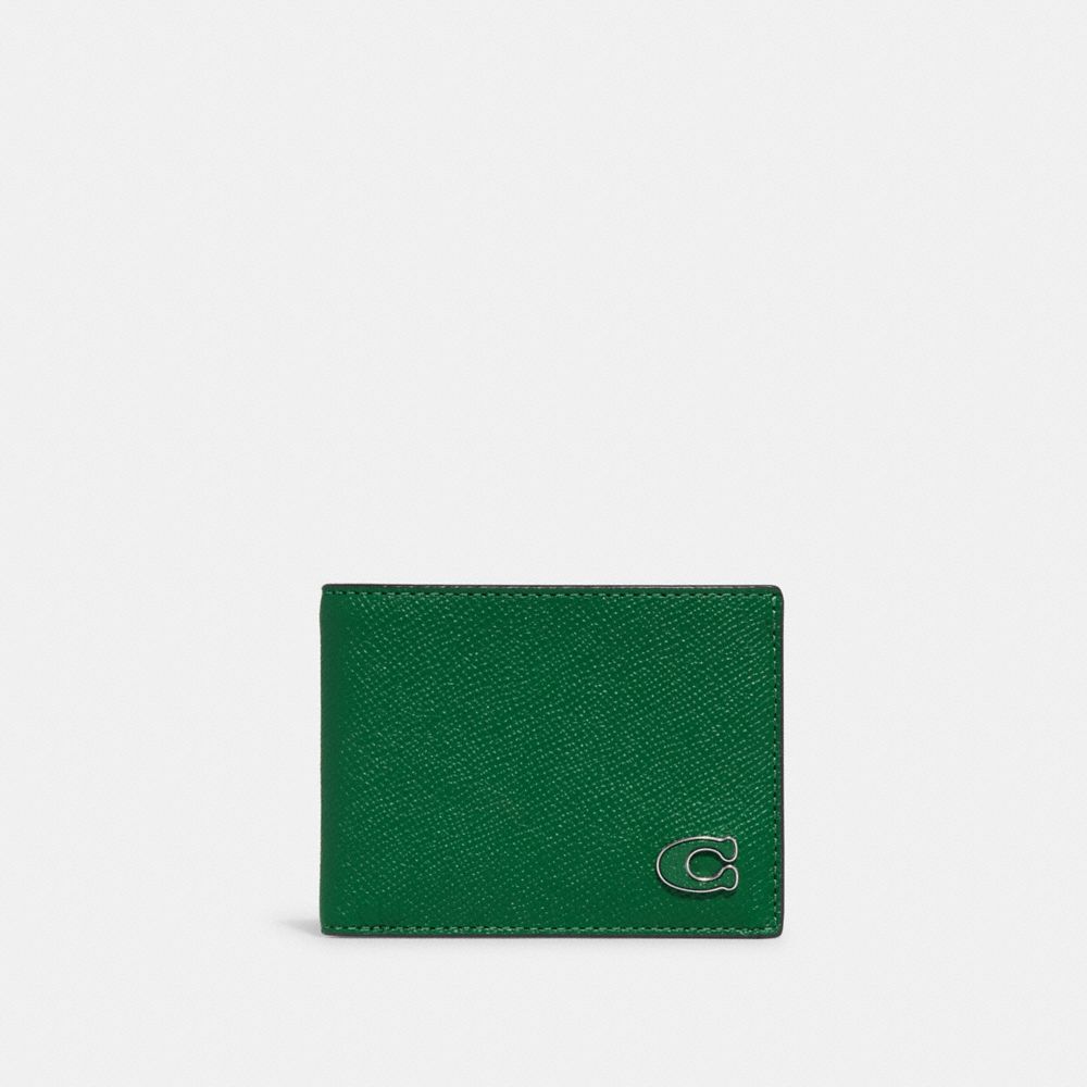 COACH CJ947 Slim Billfold Wallet GREEN