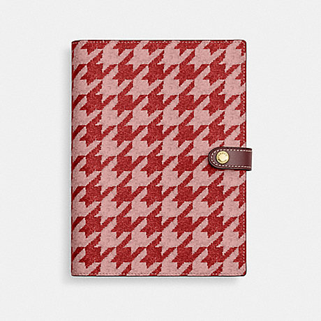 COACH CK065 Notebook With Houndstooth Print Im/Pink/Red