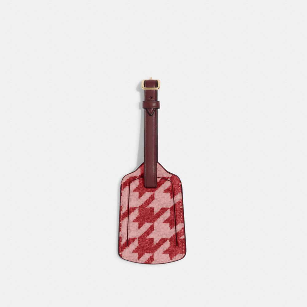 Luggage Tag With Houndstooth Print - CK067 - Im/Pink/Red