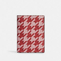 Passport Case With Houndstooth Print - CK068 - Im/Pink/Red