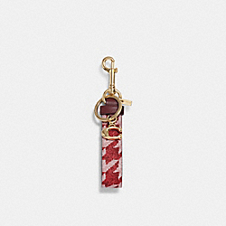 COACH CK069 Loop Bag Charm With Houndstooth Print IM/PINK/RED