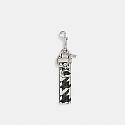 COACH CK069 Loop Bag Charm With Houndstooth Print SILVER/CREAM/BLACK