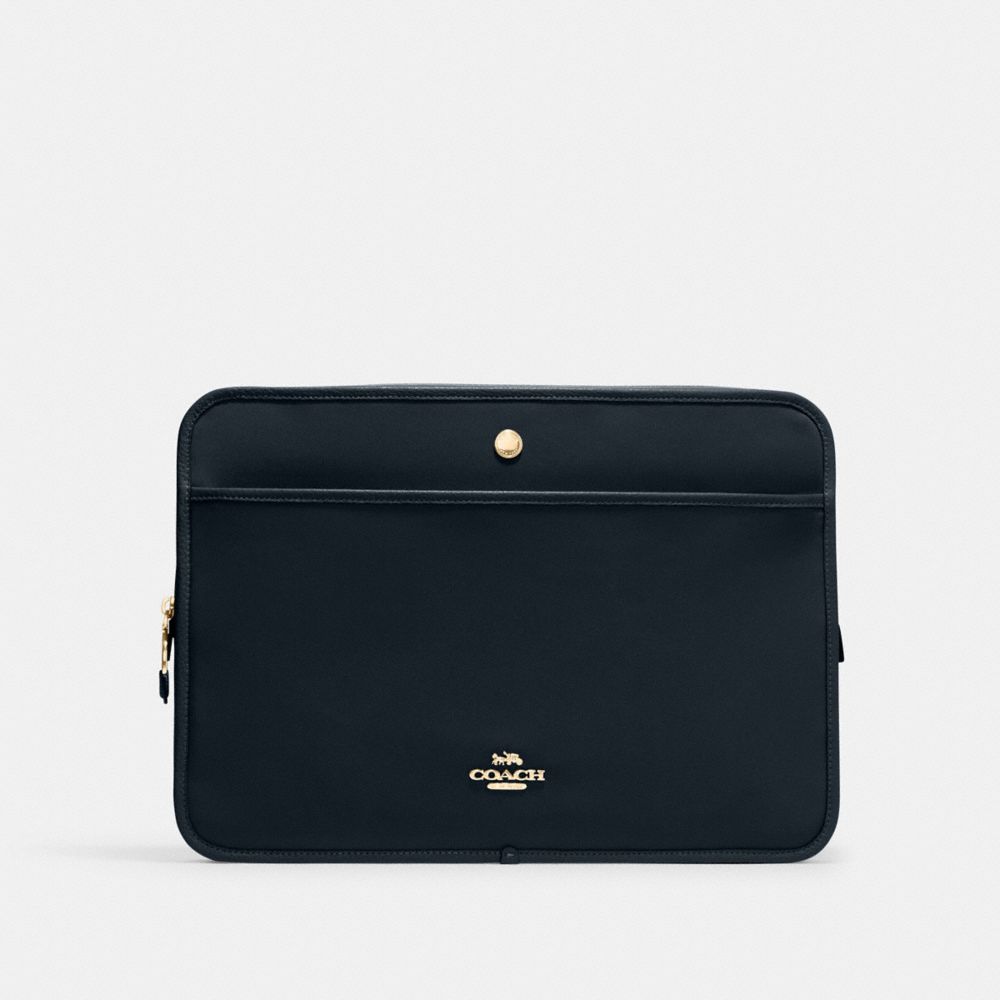 COACH CK074 Ellis Laptop Sleeve Gold/Midnight Navy