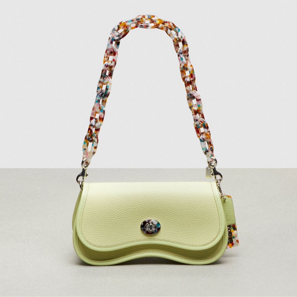 COACH CK113 Wavy Dinky Bag With Crossbody Strap PALE LIME