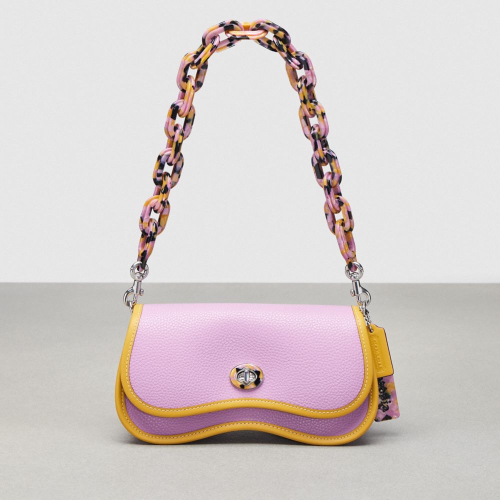 Wavy Dinky In Coachtopia Leather - CK113 - Violet Orchid/Flax