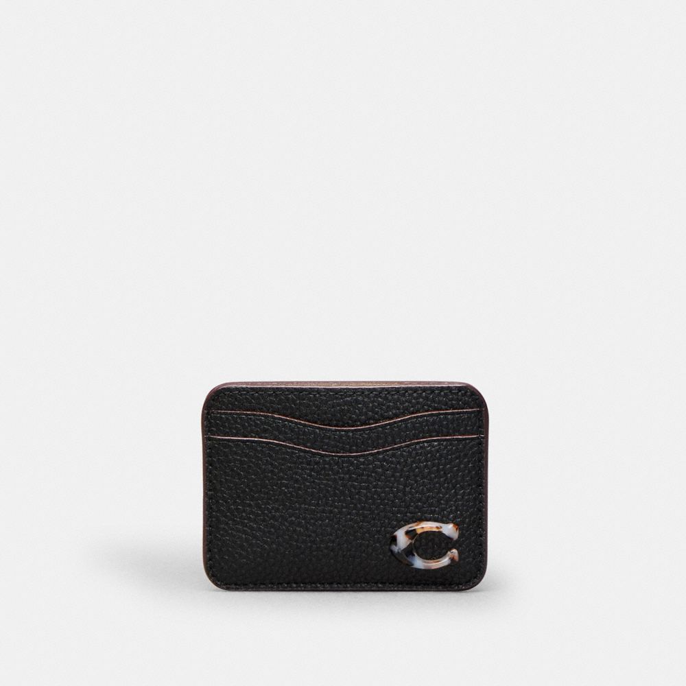 COACH CK123 Wavy Card Case In Coachtopia Leather BLACK