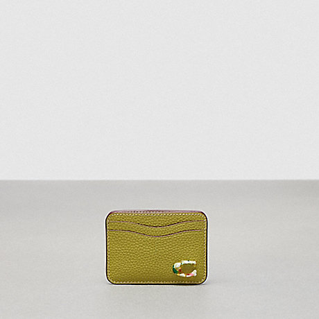 COACH CK123 Wavy Card Case In Coachtopia Leather Lime Green