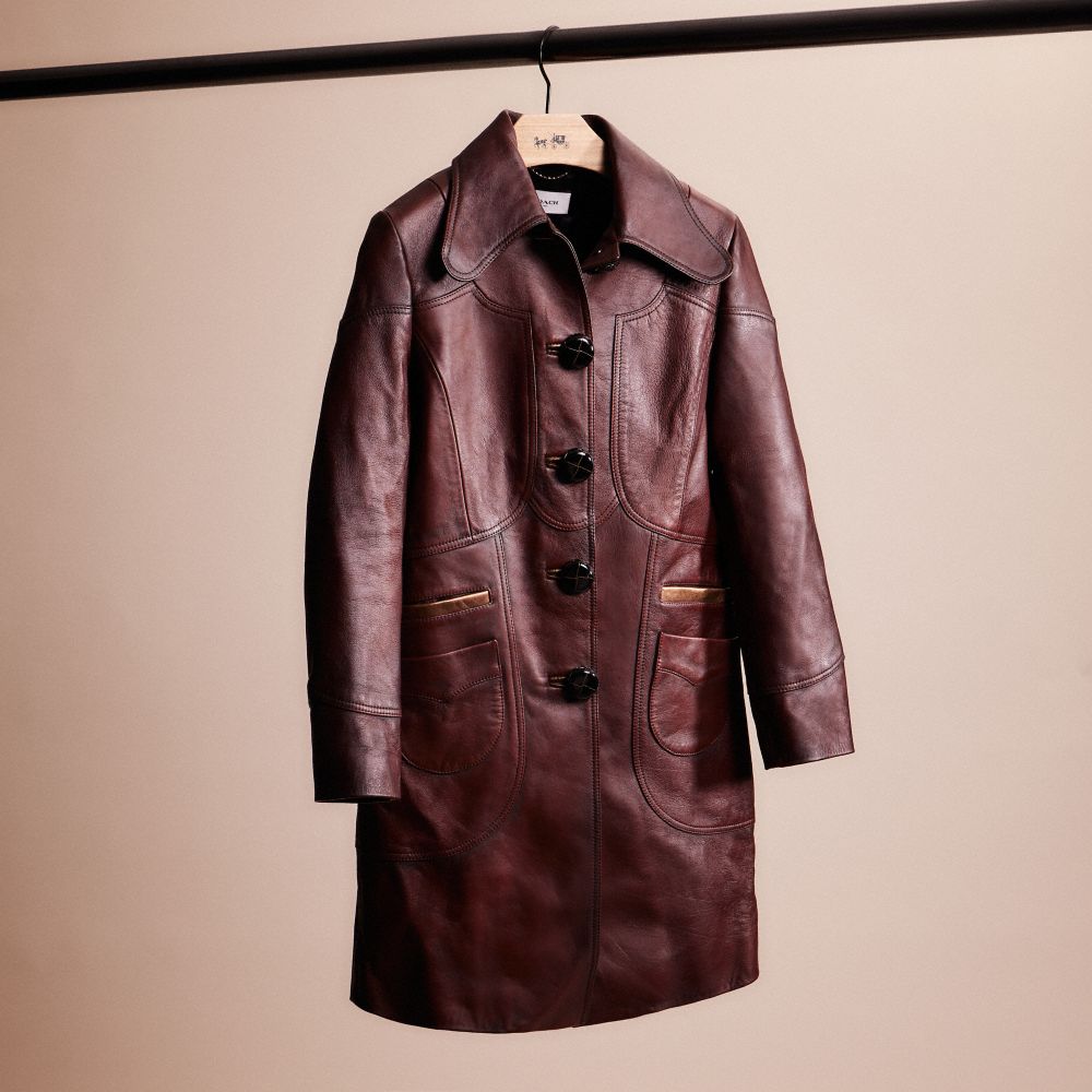 CK124 - Restored Landscape Leather Coat TOBACCO